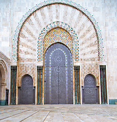 Image showing historical marble  in  antique building door morocco style afric