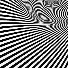 Image showing Pattern with optical illusion. Black and white background. 