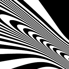 Image showing Pattern with optical illusion. Black and white background. 