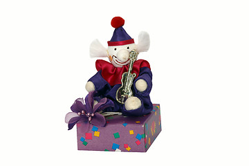 Image showing Clown sitting on a box