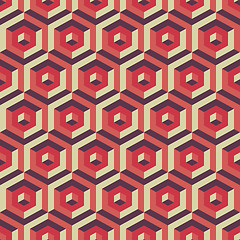 Image showing 3d seamless abstract with hexagonal elements. 