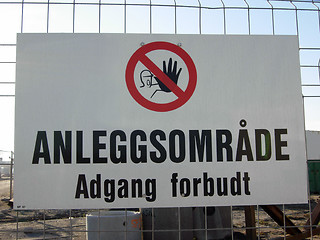 Image showing Norwegian sign