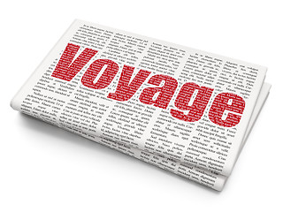 Image showing Tourism concept: Voyage on Newspaper background