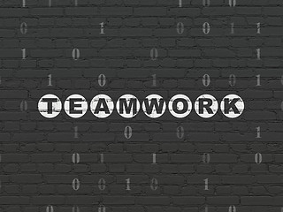 Image showing Business concept: Teamwork on wall background