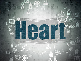 Image showing Healthcare concept: Heart on Digital Paper background