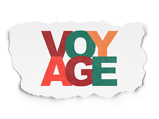 Image showing Travel concept: Voyage on Torn Paper background