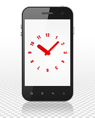 Image showing Time concept: Smartphone with Clock on display