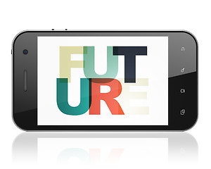 Image showing Time concept: Smartphone with Future on  display