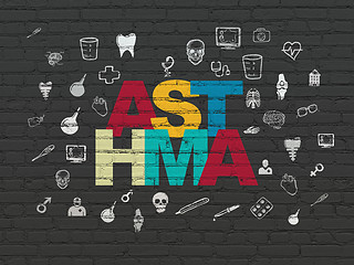 Image showing Health concept: Asthma on wall background