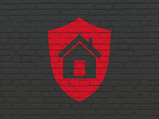 Image showing Finance concept: Shield on wall background