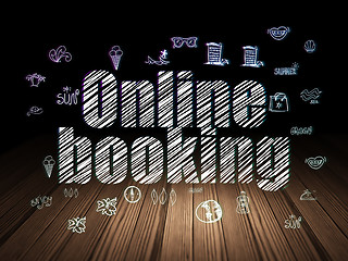 Image showing Travel concept: Online Booking in grunge dark room