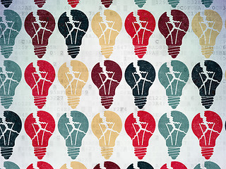 Image showing Business concept: Light Bulb icons on Digital Paper background