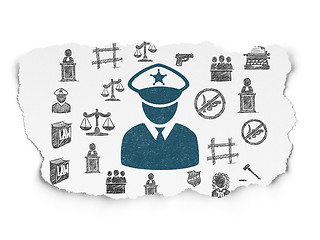 Image showing Law concept: Police on Torn Paper background