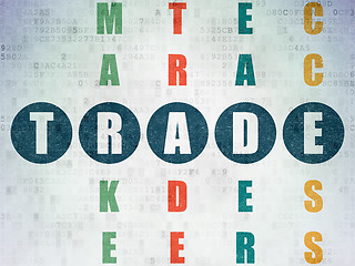 Image showing Finance concept: word Trade in solving Crossword Puzzle