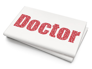 Image showing Health concept: Doctor on Blank Newspaper background