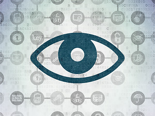 Image showing Protection concept: Eye on Digital Paper background