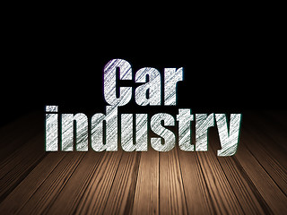 Image showing Manufacuring concept: Car Industry in grunge dark room