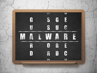 Image showing Protection concept: word Malware in solving Crossword Puzzle