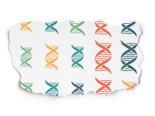 Image showing Healthcare concept: DNA icons on Torn Paper background