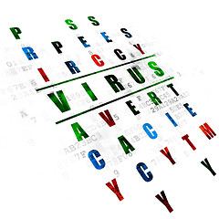 Image showing Protection concept: word Virus in solving Crossword Puzzle