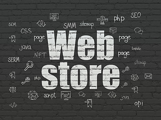 Image showing Web development concept: Web Store on wall background