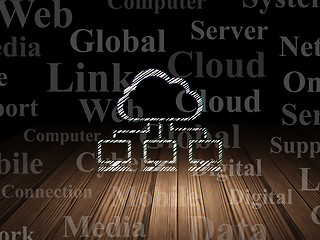 Image showing Cloud computing concept: Cloud Network in grunge dark room