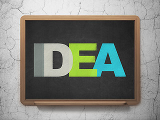 Image showing Marketing concept: Idea on School Board background