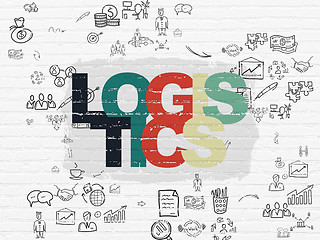 Image showing Business concept: Logistics on wall background