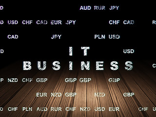 Image showing Finance concept: IT Business in grunge dark room