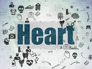 Image showing Healthcare concept: Heart on Digital Paper background