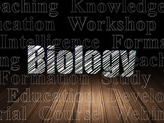 Image showing Studying concept: Biology in grunge dark room