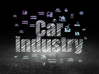 Image showing Manufacuring concept: Car Industry in grunge dark room