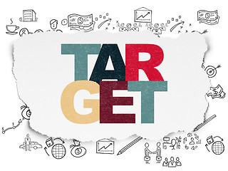 Image showing Business concept: Target on Torn Paper background