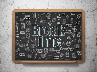 Image showing Time concept: Break Time on School Board background