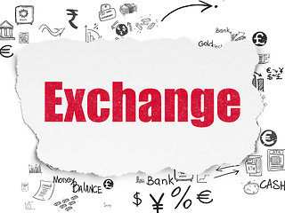 Image showing Currency concept: Exchange on Torn Paper background