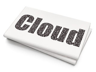 Image showing Cloud technology concept: Cloud on Blank Newspaper background