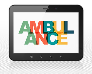 Image showing Health concept: Tablet Pc Computer with Ambulance on  display