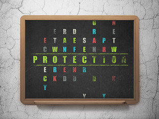 Image showing Protection concept: word Protection in solving Crossword Puzzle