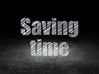 Image showing Timeline concept: Saving Time in grunge dark room