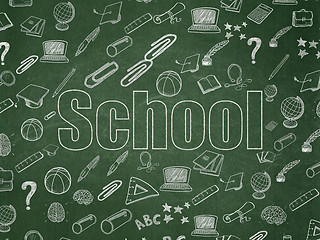 Image showing Studying concept: School on School Board background