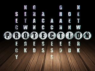 Image showing Protection concept: word Protection in solving Crossword Puzzle