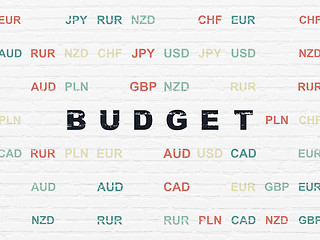 Image showing Currency concept: Budget on wall background