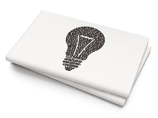 Image showing Business concept: Light Bulb on Blank Newspaper background