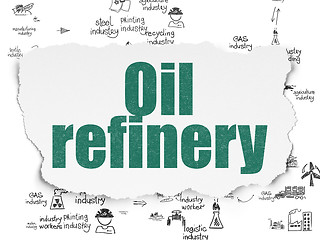 Image showing Industry concept: Oil Refinery on Torn Paper background