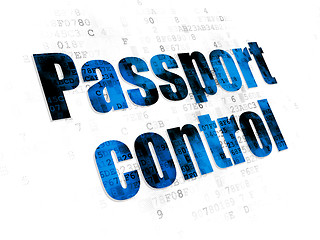 Image showing Tourism concept: Passport Control on Digital background