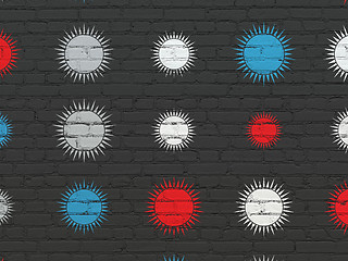 Image showing Tourism concept: Sun icons on wall background