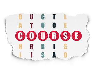 Image showing Education concept: word Course in solving Crossword Puzzle