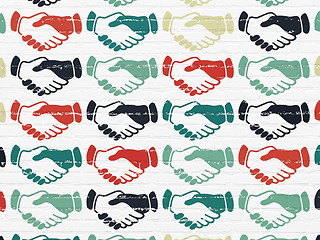 Image showing Political concept: Handshake icons on wall background