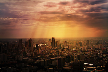 Image showing Aerial view of Bangkok City