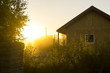 Image showing Vivid sundown light in village